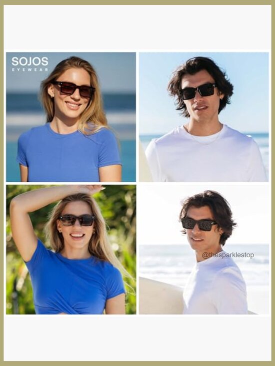 Retro Square Polarized Sunglasses UV400 Protection for Women Men